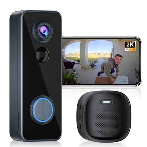Doorbell Camera Wireless, Head-to-Toe Video, 2K HD Live View, Two-Way Talk,Smart Video Doorbell with Chime,no Subscription,Battery Powered,Motion...