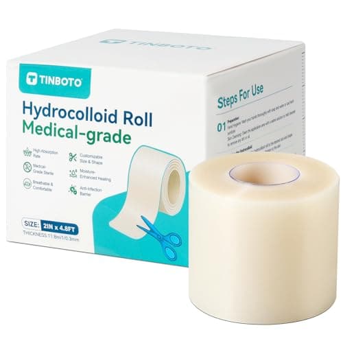 Hydrocolloid Roll for Wound Care, Hydrocolloid Bandages with Self-Adhesive, Cut-to-Size Patch Bandages, Ultra Absorbent, Waterproof, First Aid Kit...