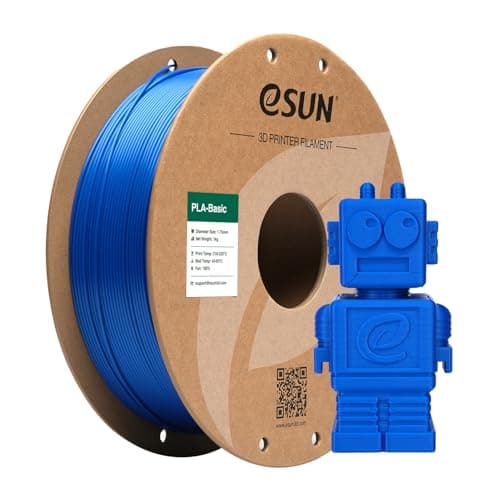 eSUN PLA Filament 1.75mm, PLA Basic 3D Printer Filament Dimensional Accuracy +/- 0.05mm, 1KG Spool (2.2 LBS) Speedy PLA Filament for 3D Printers, Blue