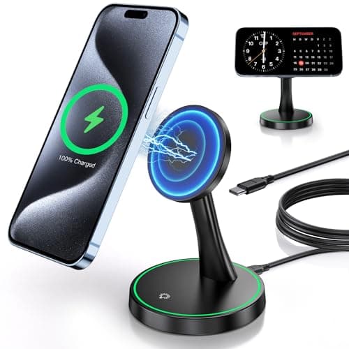 Magnetic Wireless Charger Stand 15W Fast Charger for iPhone17/16/15/15 Pro/15 Plus/15 Pro Max/14/13/12 Series Magnet Wireless Charging Station/Pad...