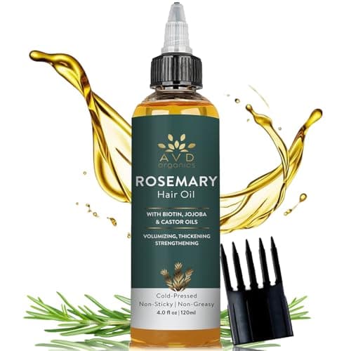 AVD Organics Rosemary Oil for Hair Growth | Infused with Biotin | Hair Strengthening, Nourishing and Volumizing | infused with Jojoba & Castor Oil...