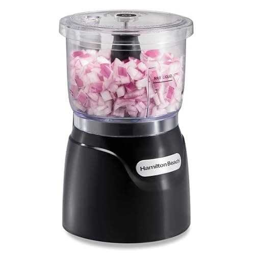 Hamilton Beach Hachoir à légumes électrique et mini robot culinaire, 3 tasses, 350 watts, pour couper en dés, hacher et purée, noir (72850G)