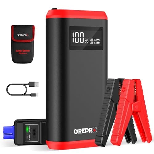 GREPRO Booster Pack Jump Starter, 3000A Car Battery Booster Jump Starter Portable for Up to 10L Gas or 8.0L Diesel Engines, 12V Jumper Box for Car...