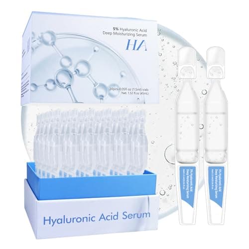 5% Hyaluronic Acid Serum Ultra Moisturizing & Elastic Skin - Wake Nature Perfection Hyaluronic Acid - Anti-Aging Serum for Face Single-Use Vials...