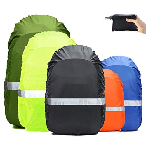 Frelaxy Hi-Visibility Backpack Rain Cover with Reflective Strip 100% Waterproof Ultralight Backpack Cover, Storage Pouch, Anti-Slip Cross Buckle...