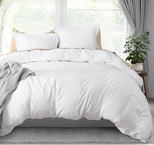 Utopia Bedding Duvet Cover Queen Size - 3 Piece with Zipper Closure - 1 Comforter Cover 90X90 Inches & 2 Pillow Shams 20X26 Inches (White)...