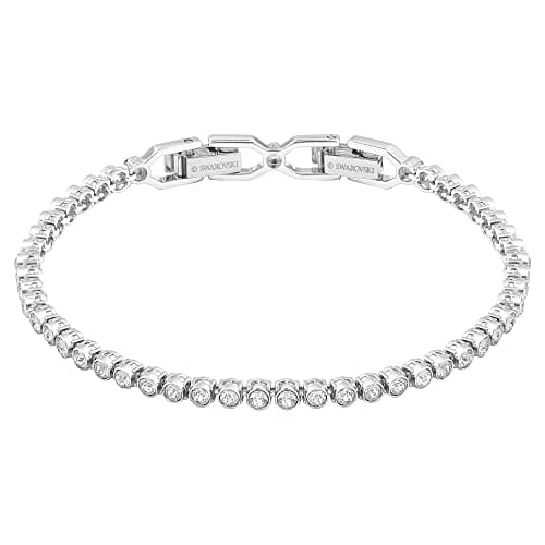 SWAROVSKI Women's Emily Tennis Style Bracelet Collection, Clear Crystals, Blue Crystals, Pink Crystals (Amazon Exclusive)