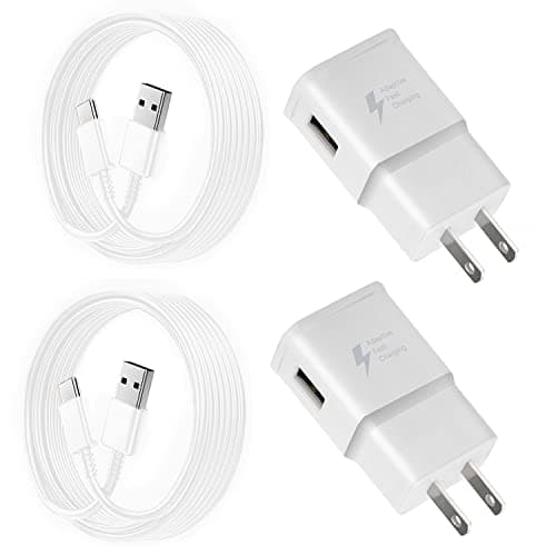 Fast Charging Charger for Samsung Phone, (2 Pack) Powersky Adaptive USB Charger with USB Type C Cable for Galaxy S21, S20, S10, S9, S8, Note10, 9,...