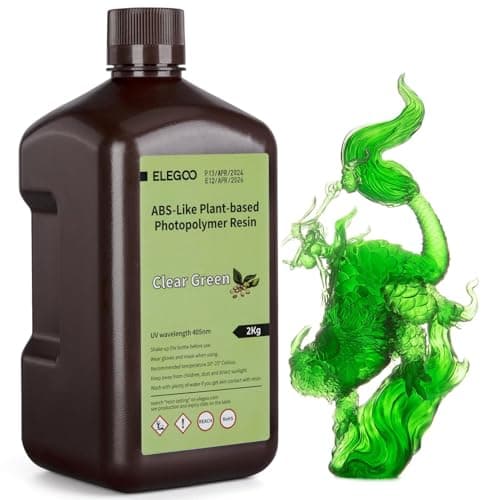 ELEGOO ABS-Like Plant-Based 3D Printer Resin with Low Odor and High Precision, 405nm UV Resin, and Quick Curing for LCD/MSLA/DLP 3D Printing -...