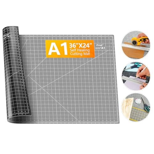 Ecraft Large Self Healing Cutting Mat: 24" x 36" Double Sided 5-Ply Hobby Mat, A1 Rotary Cutting Sewing Mat for Crafts,...