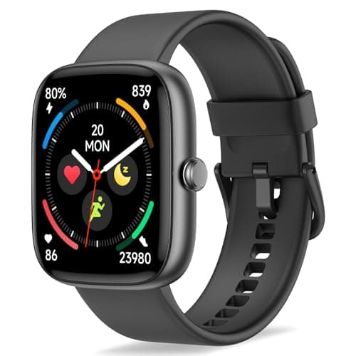 Montre intelligente Fixwink pour hommes femmes (répondre/passer un appel), tracker d'activité HD 1,83" avec moniteur de fréquence cardiaque/SpO2/sommeil, podomètre, plus de 120 modes sportifs,...