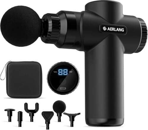 AERLANG Massage Gun,Deep Tissue Massage Gun-Handheld Percussion Muscle Massager with 10 Speeds & 6 Heads with Carry Case for On The Go Usage,...