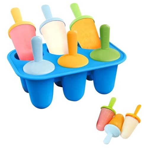 Amian Shop Popsicle Molds 6-Cavity Silicone Small Ice Pop Molds,BPA Free,Homemade Reusable Popsicle Maker for Portion Control & Tiny Hands