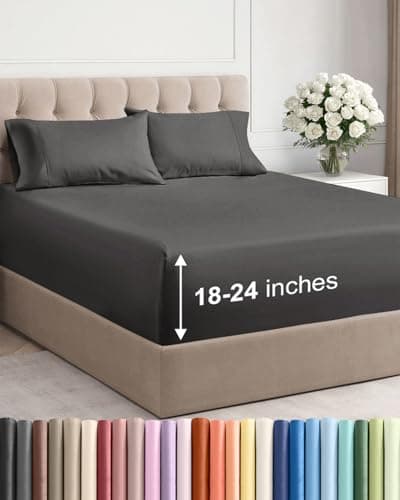 Extra Deep Pocket Queen Sheets - 4 Piece Breathable & Cooling Bed Sheets - Hotel Luxury Bed Sheet Set - Soft, Wrinkle Free & Comfy - Easily Fits...