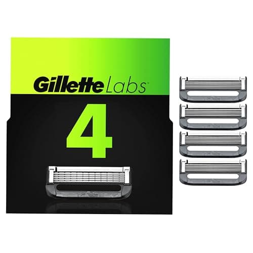 Gillette Mens Razor Blade Refills with Exfoliating Bar by GilletteLabs, Compatible Only with GilletteLabs Razors with Exfoliating Bar and Heated...