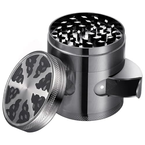 Fayzollz Grinder – Broyeur 2,5 pouces pour herbes et épices, broyeur manuel avec dessus transparent (alliage de zinc, 2,5")