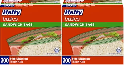 Hefty Basics Sandwich Bags/Food Bags 300-count (Pack of 2)