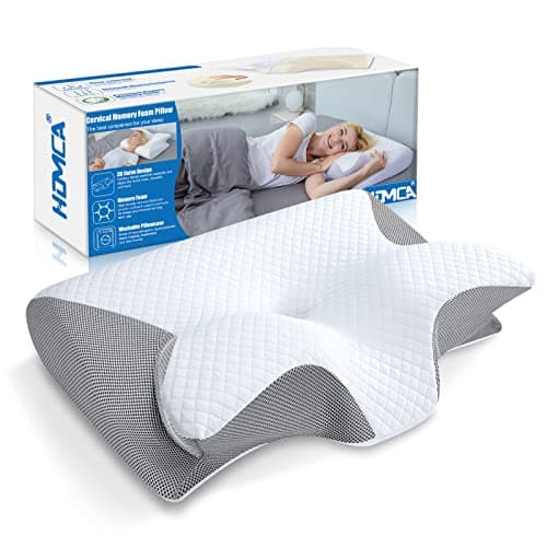 HOMCA Memory Foam Pillow, 2 in 1 Cervical Pillow for Neck Pain Relief, Ergonomic Neck Support Pillows for Side Back Stomach Sleepers with...