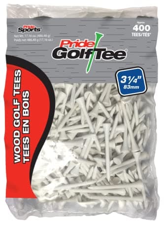 Pride Golf Tee 3-1/4-Inch Deluxe Tee 400-Count, White