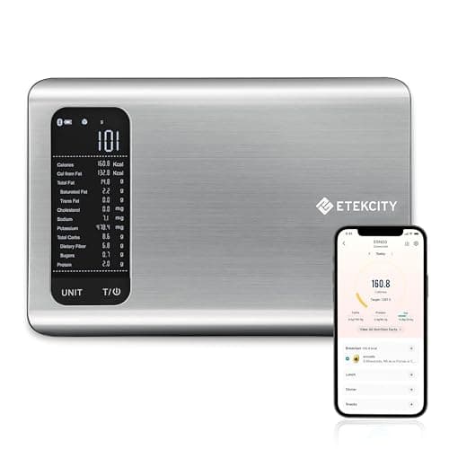 Etekcity Smart Food Nutrition Kitchen Scale, Digital Grams and Ounces for Weight Loss, 19 Facts Tracking, Baking, Cooking, Portion Control, Macro,...