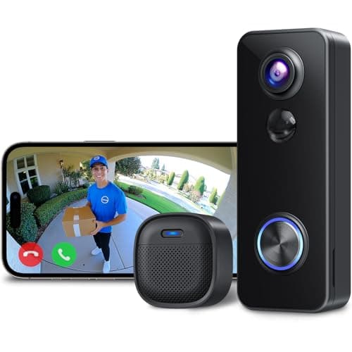 XTU Doorbell Camera Wireless Outdoor with Chime, 180° Head-to-Toe Pano View, 2K 3MP Video Doorbell No Subscription, 2.4GHz WiFi, Cloud/SD Storage,...