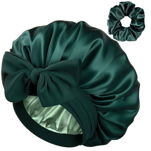 YANIBEST Silk Satin Bonnet for Sleeping Double Layer Hair Bonnet with Elastic Tie Band for Curly Natural Hair