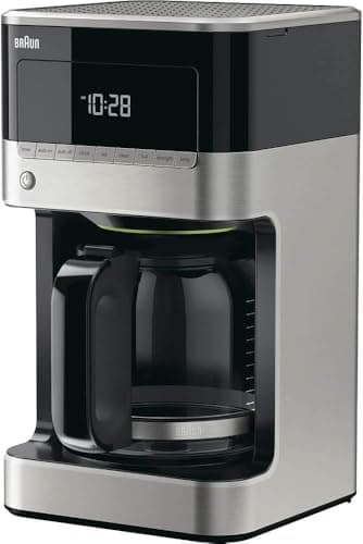 Braun BrewSense 12 Cup Drip Coffee Maker - Pause & Pour Mid Brew, Coffee Machine with 24-Hour Timer & Clock, Bold & Regular Strength, 1-4 Cup...