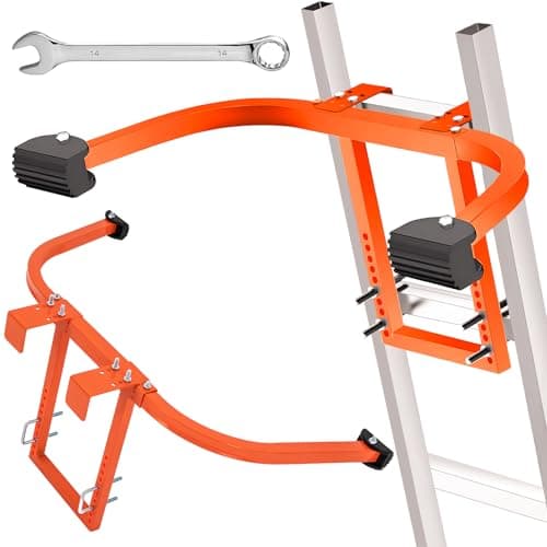 Ladder Stabilizer, Heavy Duty Steel Ladder Roof Hook Ladder Stabilizer with Wall Extension Accessory, Stable Ladder Standoff Arms for Roof Gutter...