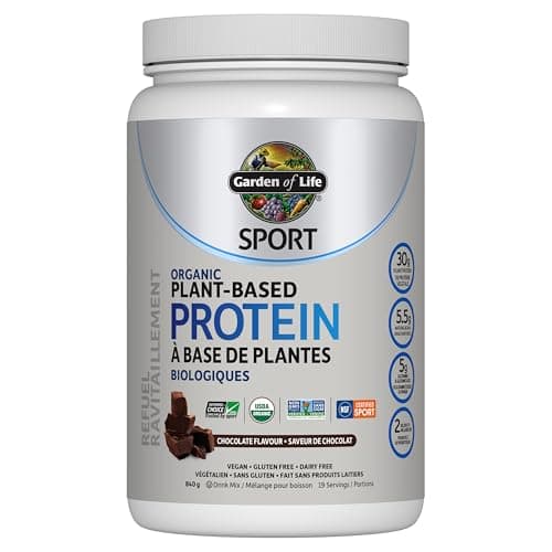 Garden of Life Sport Organic Plant Protein Powder, Chocolate, 840 g, 30 g Complete Protein per Serving, Pea Protein Source, Supports Muscle...
