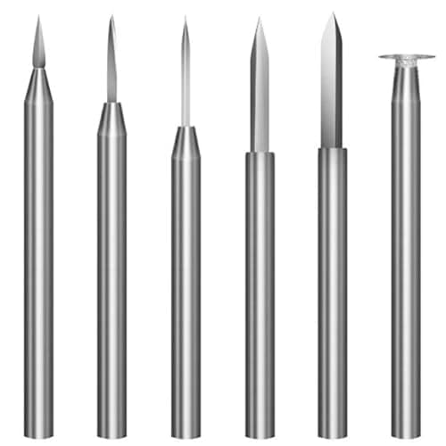 Wood Carving Drill Bits Set for Dremel Rotary Tool 6Pcs Engraving Drill Accessories Bit Wood Crafts Grinding Woodworking Tool with 3mm Shank for...