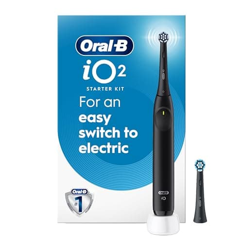 Oral-B iO2 Electric Toothbrush, for an Easy Switch to Electric, Night Black, Rechargeable Electric Toothbrushes, iO Series 2 Starter Kit with 1...