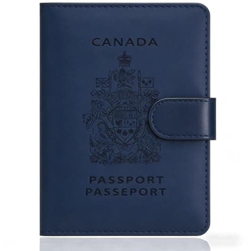 DSPET Passport Holder for Travel, Premium PU Leather FID Blocking Passport Wallet Passport Cover Travel Essentials Card Case, Blue