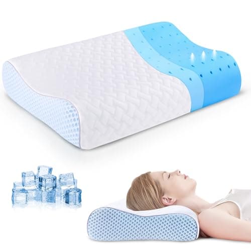 Neck Pillow for Neck and Shoulder, Cooling Memory Foam Pillow Bed Pillow for Sleeping, Contour Pillow Neck Support Pillow for Side Back Stomach...