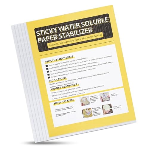 10 PCS A4 Stick and Stitch Embroidery Paper, Water Soluble Stabilizer for Embroidery, Blank Water Soluble Embroidery Paper, Printable Transfer...