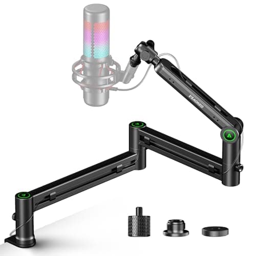 Microphone Arm, Aokeo AK-58i Desk Low Profile Adjustable Mic Boom Arm Stand, Suitable For Blue Yeti, Snowball iCE, HyperX QuadCast, SoloCast,...