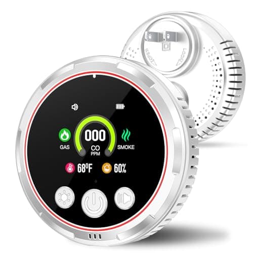 New 5-in-1 Smoke Detector and Carbon Monoxide Alarm, Portable Carbon Monoxide Detector Plug in wall, Air Quality Detector Check CO, Temp, Humidity,...