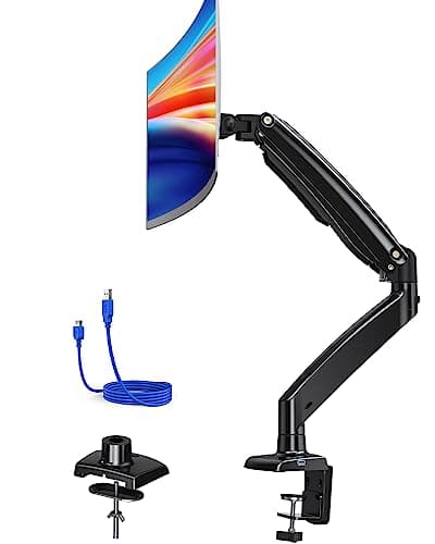 HUANUO Single Monitor Mount Stand, Long Single Arm Design Monitor Desk Mount for 13 to 49 inch Computer Screens Height Adjustable with...