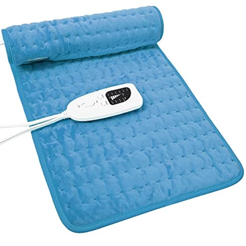 Heating Pad Electric Heat Pad, Hot Heated Pad,Moist Heat Heating Pad Moist and Dry Heat,Multiple Temp and Timer Settings (Blue, 24"X12")