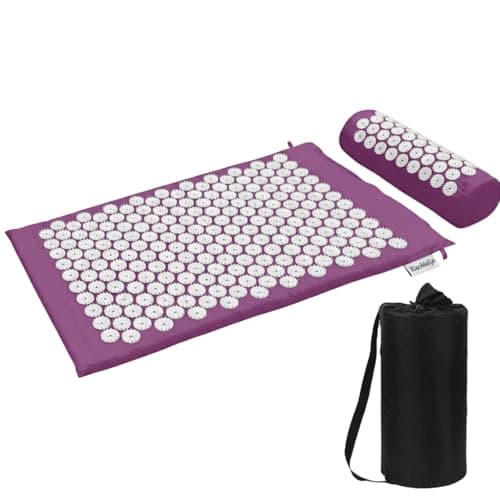 XiaoMaGe Acupressure Mat and Pillow Set with Bag - Large Size 28.7 X 16.5 inch Acupuncture Mat for Neck & Back Pain, Muscle Relaxation Stress...