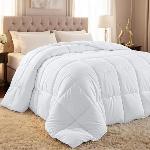 Utopia Bedding Comforter Duvet Insert, Quilted Comforter with Corner Tabs, Box Stitched Down Alternative Comforters Twin Size (White)
