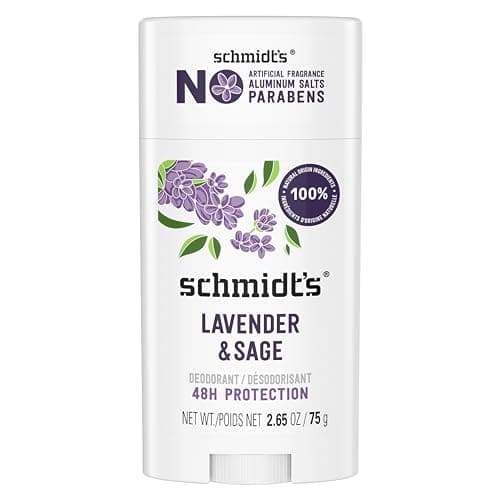 Schmidt's Natural Origin Deodorant, 48 Hour Protection, Lavender & Sage, Deodorant for Men and Women, 75g
