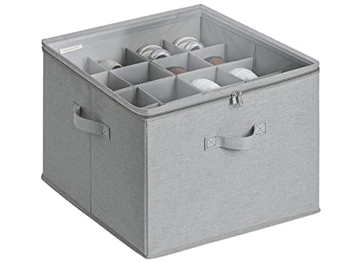 Rangement pour chaussures StorageWorks, rangement pour organisateur de chaussures pour placard, organisateur de chaussures en tissu pour étagère, armoire avec séparateurs réglables et couvercle transparent,...