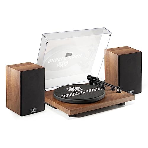 ANGELS HORN Vinyl Record Player, Hi-Fi System Bluetooth Turntable Players with Stereo Bookshelf Speakers, Built-in Phono Preamp, Belt Drive...