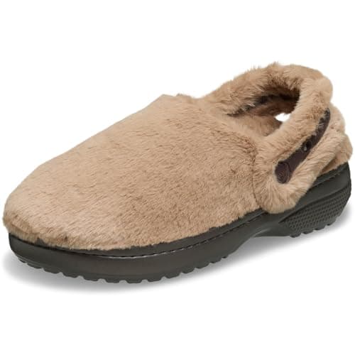 Crocs Unisex-Adult Classic Unfurgettable Clogs, Fuzzy Slippers, Milk Chocolate, 9 Women/7 Men