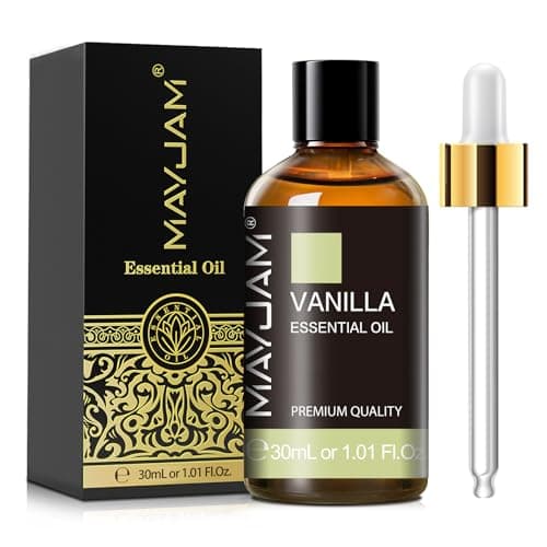 MAYJAM Vanilla Essential Oil 1.01FL.OZ, Vanilla Oil Essential Oils for Diffusers Soap Candle Making Home Office Use