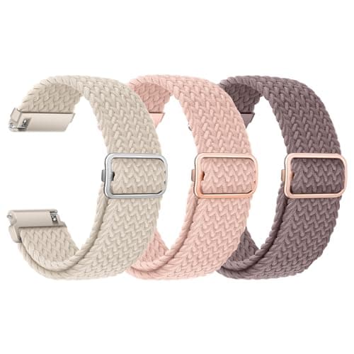 AGUPERFIT Quick Release Watch Strap 22mm - 3 Pcs, Adjustable Nylon Braided Stretchy Band Breathable Elastic Replacement Bracelet for Smartwatches...