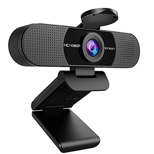 EMEET 1080P Webcam with Microphone, C960 Web Camera, 2 Mics Streaming Webcam, 90°FOV Computer Camera, Plug and Play USB Web Cam for Online...