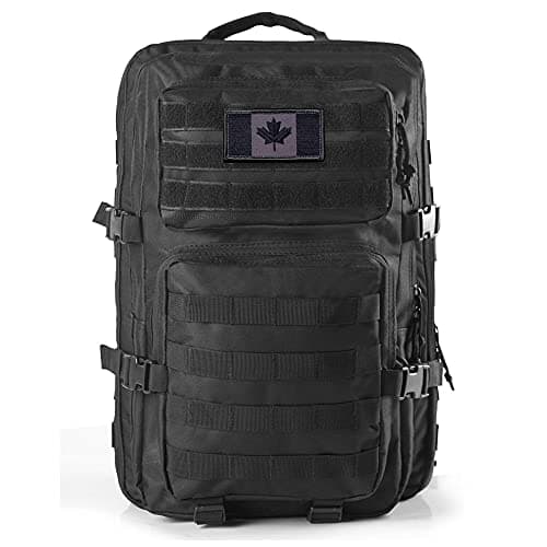 R.SASR Black Tactical Backpack, MilitaryBackpack, Molle Backpack, Hiking Backpack (Black)