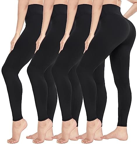 CTHH Lot de 4 leggings pour femme – Taille haute, sans transparence, contrôle du ventre, pantalons de yoga, collants d'entraînement, de gymnastique