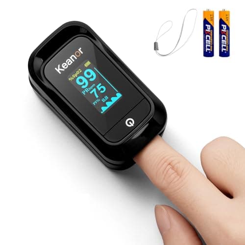 Keanor Pulse Oximeter, Oxygen Meter Finger Monitor with Alarm & PI, Finger Pulse Oximeter for SpO2 Blood Oxygen Saturation & Heart Rate, Portable...